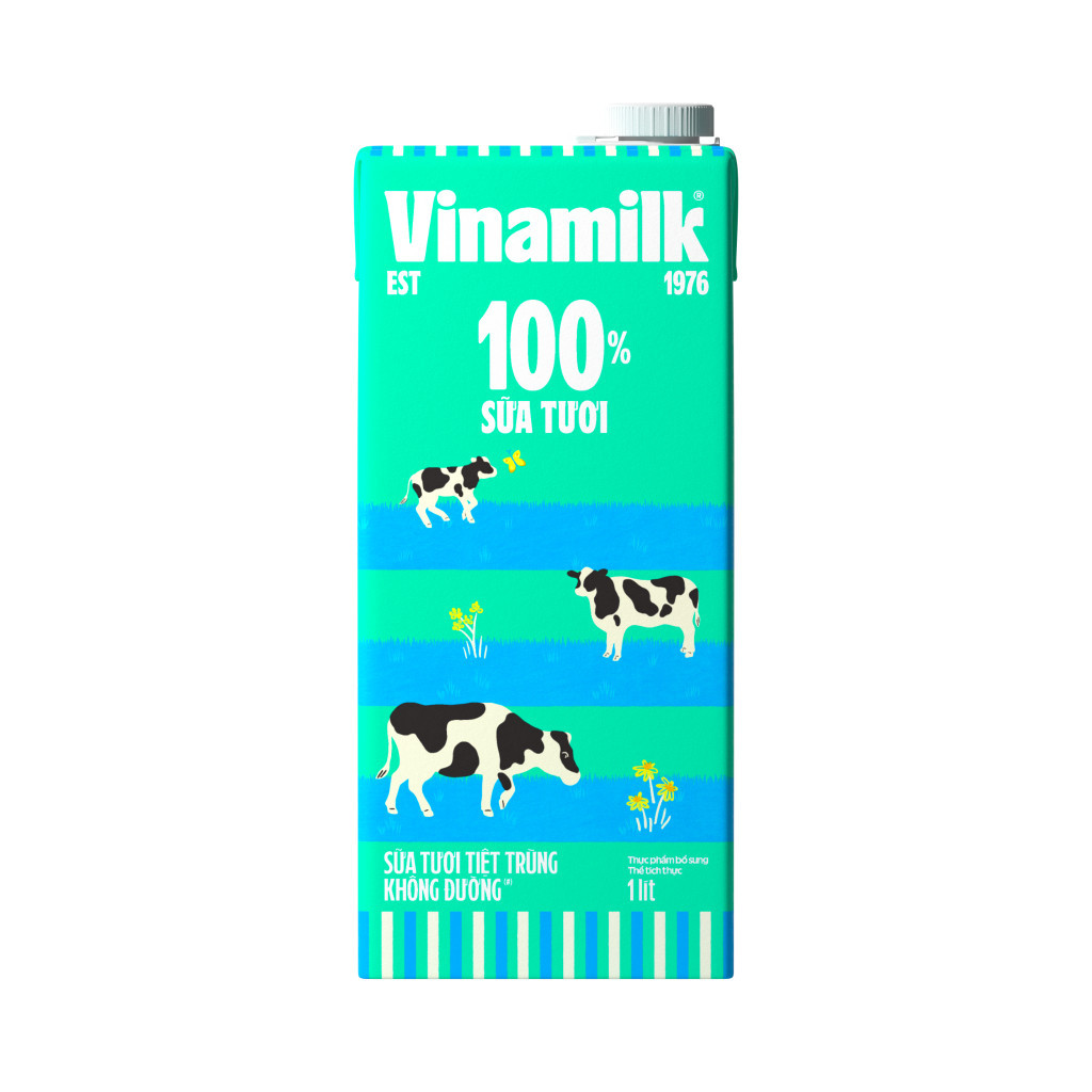Sữa tươi tiệt trùng không đường Vinamilk 100% sữa tươi 1 lít