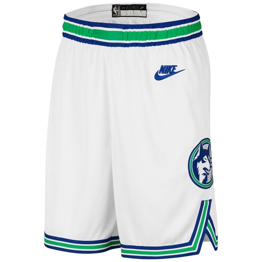 Quần short nam 23 / 24 Timberwolves Quần short bóng rổ vận động viên màu trắng Quần thể thao