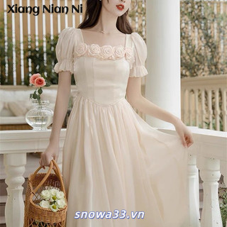 Xiang NIAN NI Pháp phong cách cung điện cổ điển váy công chúa có thể mặc hàng ngày ngọt ngào váy dài ren váy trắng dành cho nữ