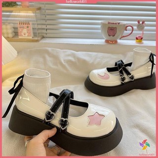 Giày da nhỏ Mary Jane đế dày nữ mùa xuân đế phẳng phong cách mới