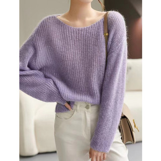  Áo len chống nắng dệt kim dài tay cổ tròn dáng rộng mềm mại dành cho nữ C & M 