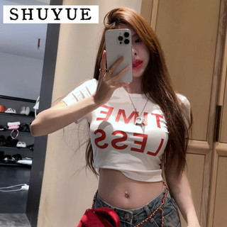 SHUYUE áo phông áo thun nữ croptop baby tee Cute phổ biến Phong cách Comfortable WCS2430T27 240329
