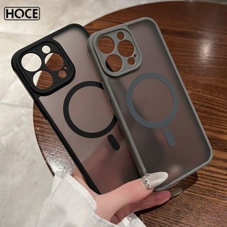 Ốp điện thoại từ tính mờ hoce cho iphone 11 12 13 14 15 pro max 11pro 14plus 15plus ốp lưng mờ