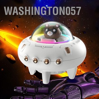 Washington057 Loa Bluetooth không dây hình tàu vũ trụ dễ thương để bàn ánh sáng đầy màu sắc cho phòng ngủ Ký túc xá văn