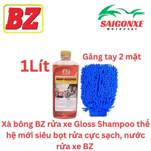 Combo Xà bông BZ  Nước rửa xe BZ, Rửa xe bọt tuyết, Bóng loáng thế hệ mới Kèm găng tay