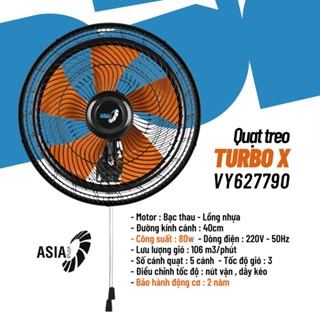 [HOẢ TỐC HCM] Quạt treo ASIA TURBO X 5 cánh 80W tiết kiệm điện - Bảo hành chính hãng 24 tháng