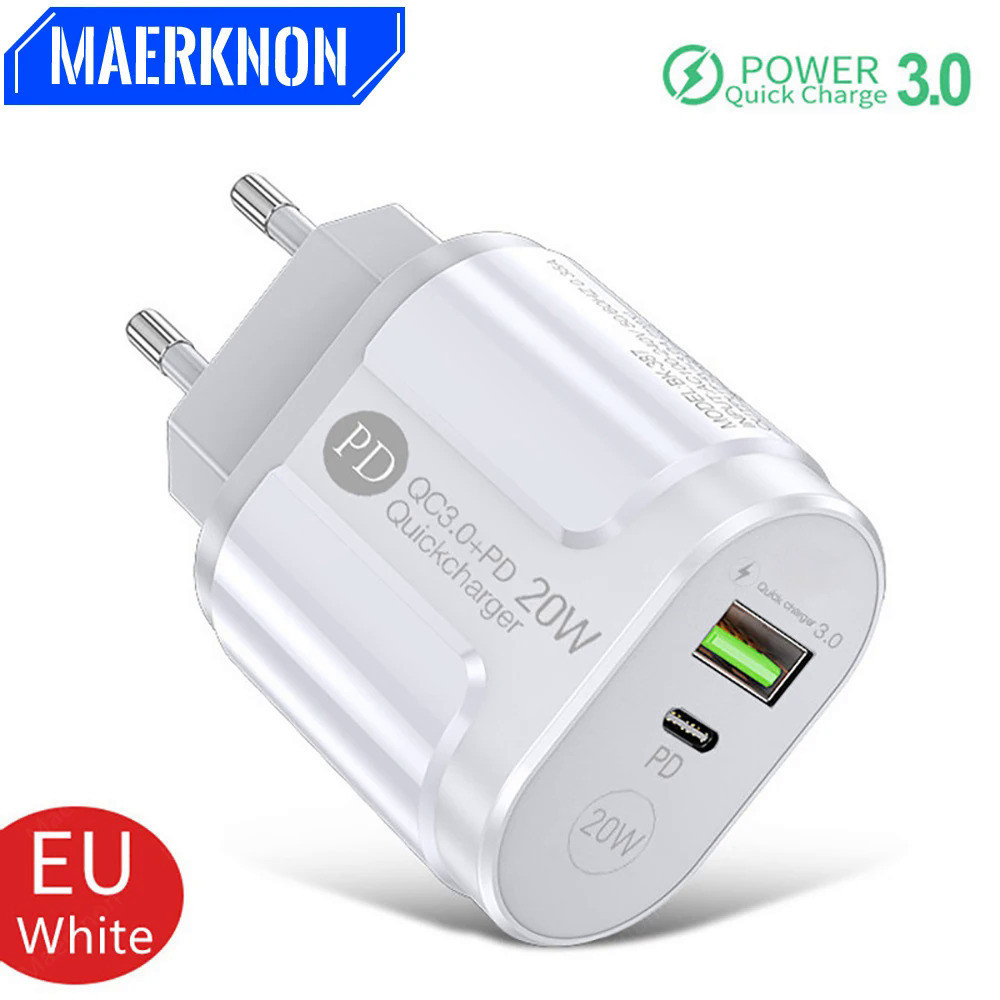 Sạc Điện Thoại 20W Sạc Nhanh PD USB Loại C Sạc Nhanh 3.0 EU / Mỹ Cắm Tường Sạc Cho Iphone Samsung Xiaomi Huawei