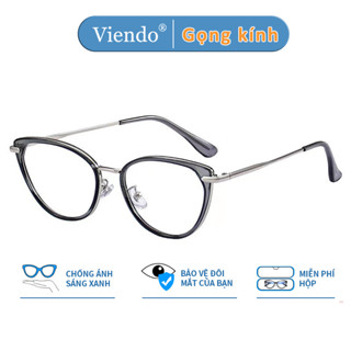 Gọng kính cận có đo mắt mèo nữ nam Viendo kim loại mắt kính thời trang kính mát chống ánh sáng xanh tia uv đổi màu khi ra nắng -0.5/-1.0/-1.5/-2.0/-2.5/-3.0/-3.5/-4.0/-4.5/-5.0/-5.5/-6.0