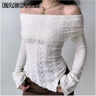 EAEOVNI áo phông áo thun nữ croptop baby tee Vintage Đơn giản Xu hướng Thời trang WCS2440FZ6 15Z240410