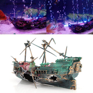 Alittlesetrtomj bể cá lớn trang trí thuyền bể cá tàu không khí chia tàu đắm trang trí cá vn