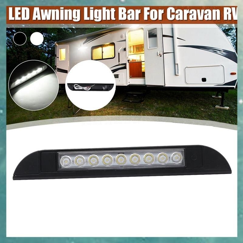 [D G Y J] 9 Đèn Mái hiên LED 12V 24V Chống nước 256mm Ngoại thất Caravan Motorhome Strip Lamp