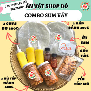 COMBO Bánh tráng phơi sương rẻ Bánh Tráng + Muối Tép Hành Phi + Bơ béo+ Sốt tắc - tóp mỡ [ ăn vặt shop đô ]