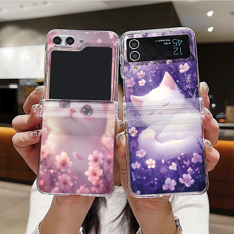Ốp Điện Thoại Cho Samsung Galaxy Z Flip 6 5 4 3 5G F741B F731B F721B F711B Ốp Lưng Trong Suốt Gấp Cứ