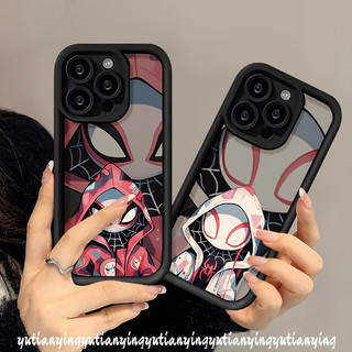 Ốp lưng Angel Eyes Cặp đôi hoạt hình Người nhện mát mẻ Tương thích cho IPhone 11 15 13 12 14 Pro MAX 7Plus 15 6S 7 8 6 Plus XR X XS MAX SE 2020 Trend Brand Marvel Soft Cover