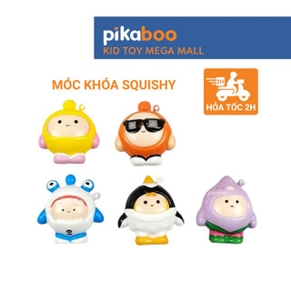  Móc khóa xả stress squishy nắn bóp đàn hồi giảm căng thẳng Pikaboo, chất liệu nhựa mềm an toàn