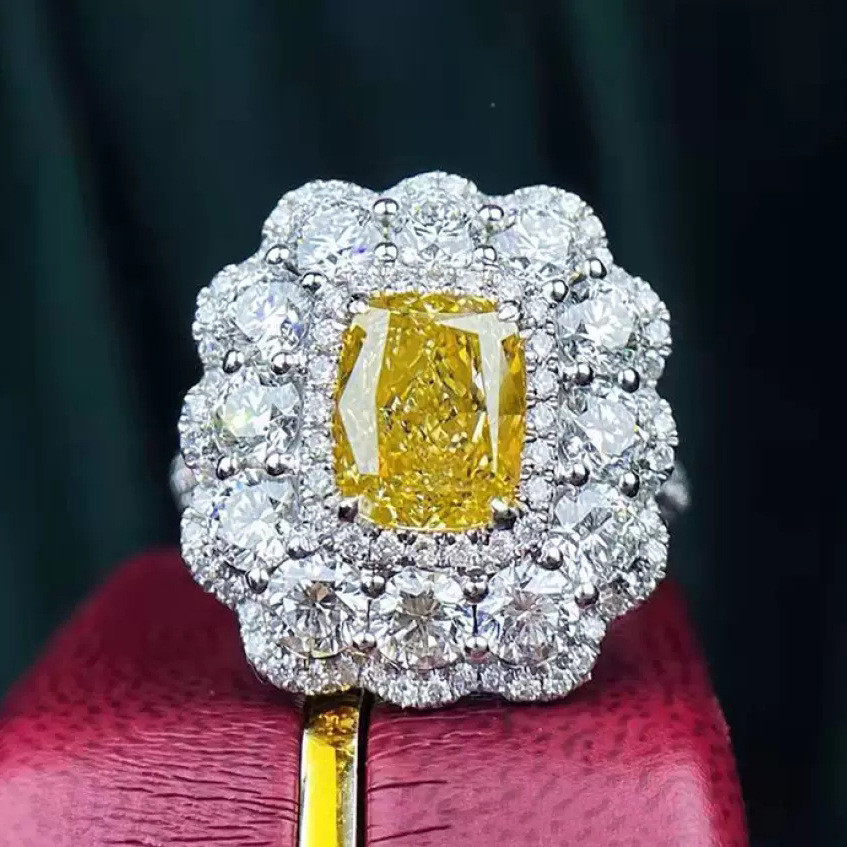 Nhẫn vàng Zircon Full Diamond Moissanite Mở Nhẫn Nữ