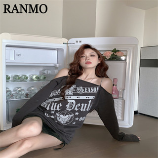 RANMO áo phông áo thun nữ croptop baby tee Trendy Thể thao Casual Popular WTX23A0PV2 8Z240221