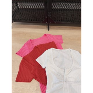 Đầm Body Gân Cổ U Nút Ngực