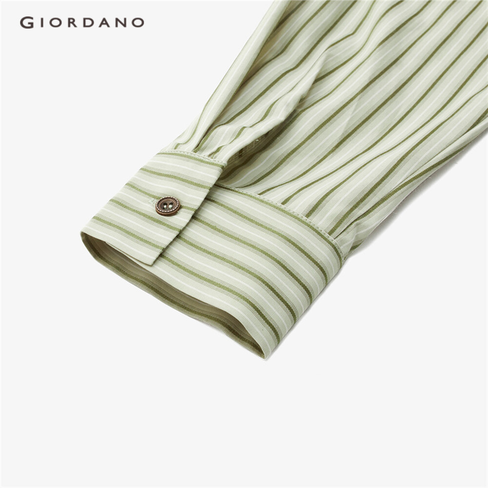 Giordano Áo Sơ Mi Nữ Tay Dài Dáng Rộng Kẻ Sọc Dọc Trẻ Trung 18343616