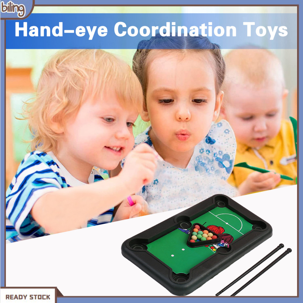{Biling} Họa tiết hoạt hình Bi-a Bida dành cho trẻ em Trò chơi bi-a để bàn Mini di động Đồ chơi giảm căng thẳng vui nhộn để phát triển phối hợp tay-mắt Bi-a để bàn nhỏ gọn