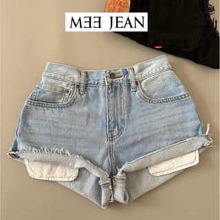 Quần short jean nữ túi lòi phong cách sexy,Quần đùi jean ngắn nữ lưng cao vintage Âu Mỹ size XS- XXL Mee jean