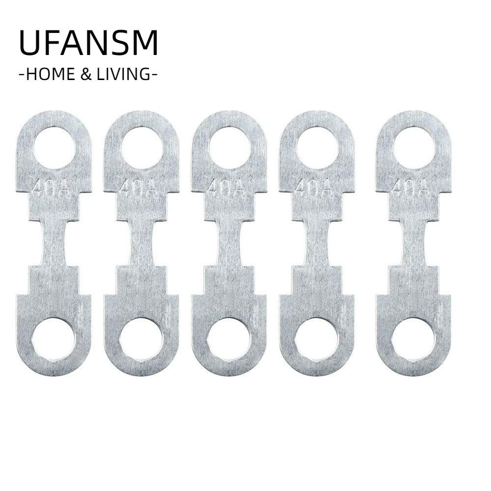 UFANSM Tấm kẽm phẳng, 32 (V) Mảnh cầu chì nhỏ, tiện lợi 30A-150A 42 * 12 * 5mm / 1.65 * 0.48 * 1.97inch Xe lắp lỗ tròn