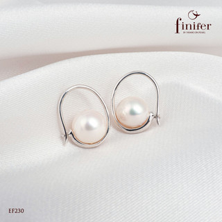 Bông tai ngọc trai thật, bạc quý kim với thiết kế tinh xảo, thanh lịch - EF230 - Finifer by Hoang Gia Pearl