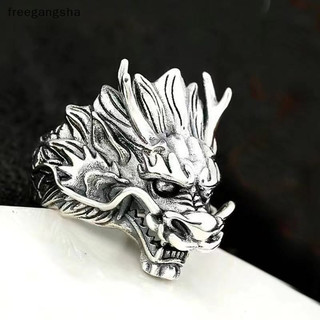 [Freg] Retro Độc đoán Phong Cách Dân Tộc Nhẫn Rồng Dành Cho Nam Thoáng Mát Mở Nhẫn Có Thể Điều Chỉnh Punk Vintage Thời Trang Ngón Tay Trang Sức Phụ Kiện FDH