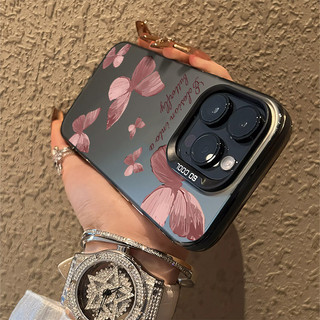 Ốp lưng chống sốc cứng hình bướm dễ thương Tương thích cho IPhone 15 13 12 11 Pro Max XS XR X 14 Plus Camera bảo vệ Vỏ điện thoại trong suốt