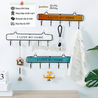 Móc treo đồ trang trí I love my Home Grand Haven Bằng Sắt khung Gỗ  trang trí nhà cửa Móc treo đồ cute