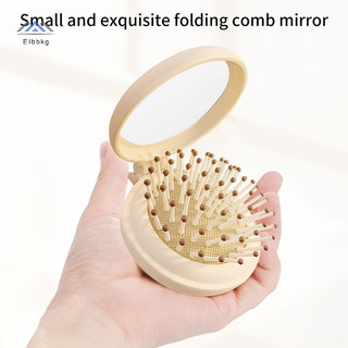 Eibbkg mini túi khí lược có gương du lịch lược chải tóc trang điểm lược chải tóc gấp massage tóc lược chải tóc tròn mới