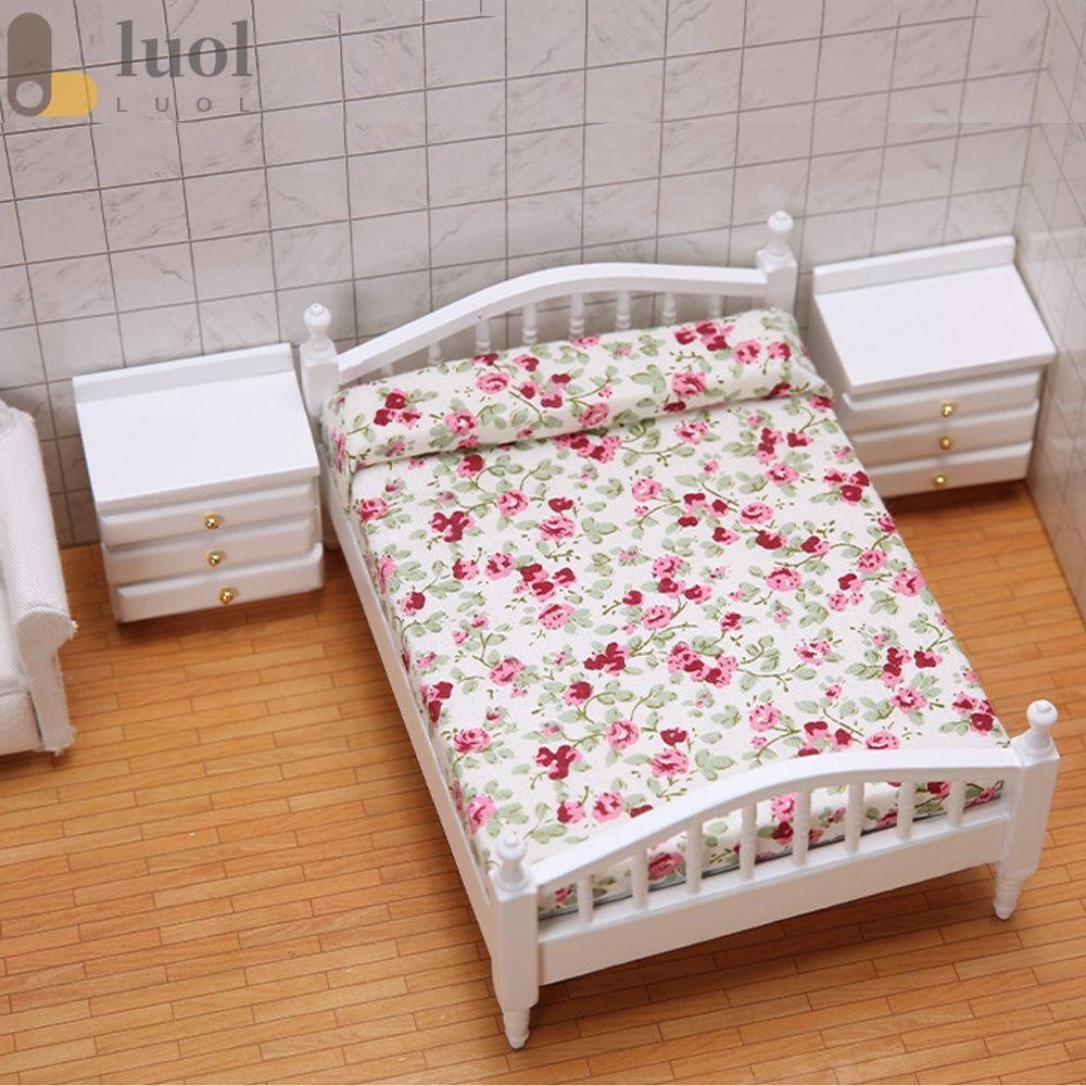 Luol Nội thất nhà búp bê Phòng ngủ Mini 1: 12 Nhà búp bê Nội thất thu nhỏ