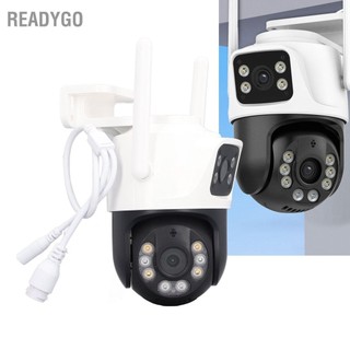 ReadyGo Camera an ninh ống kính kép WiFi IP66 giám sát ngoài trời phát hiện chuyển động tầm nhìn ban đêm 110‑240V
