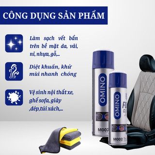 Combo Độc Đáo Omino Tẩy Đa Năng Dạng Bọt M002 + Xịt Khử Mùi M11 330Ml - Chính Hãng Omino Vietnam