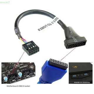 Moom2 mới bo mạch chủ đầu adapter usb2 0 9pin sang bo mạch chủ usb3 0 20pin usb2 0 đến 3 0 adapter cáp nối dài 10cm
