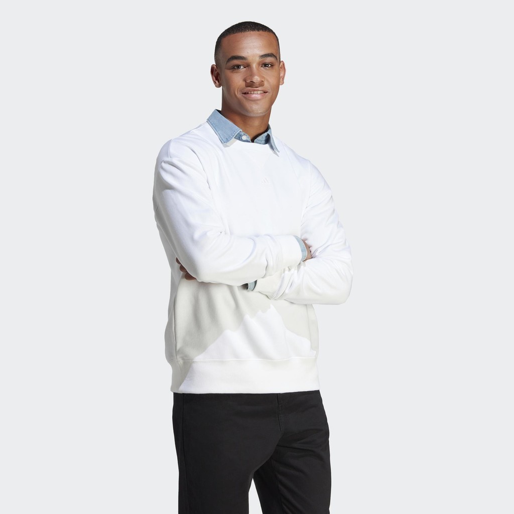 Adidas Phong cách sống Áo Sweatshirt Vải Thun Da Cá ALL SZN Nam trắng IC9805