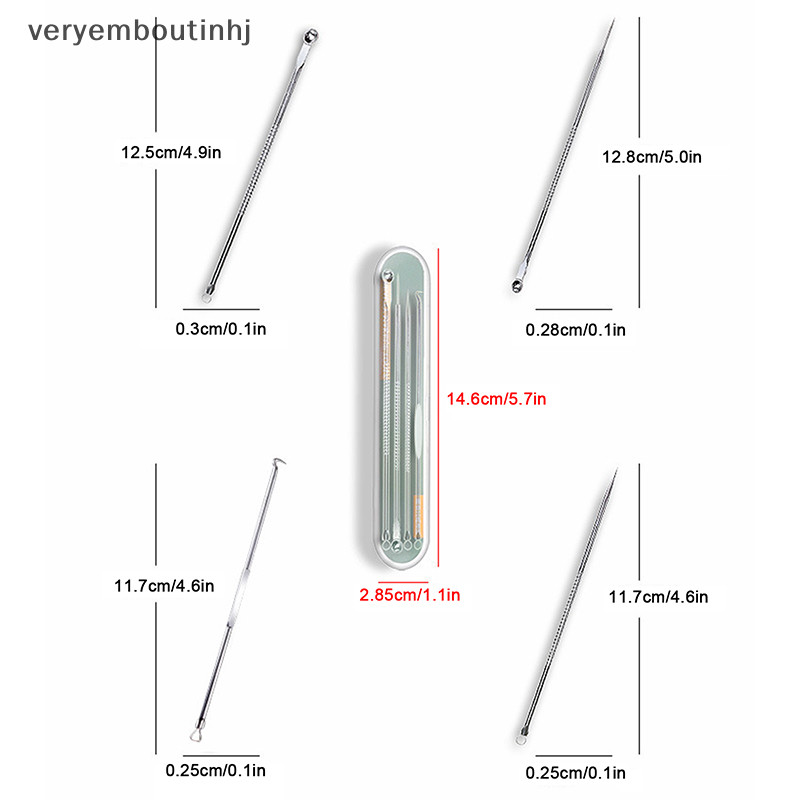 Hj 4 Cái Beauty Pimple Blemish Comedone Acne Extractor Remover Tools n
