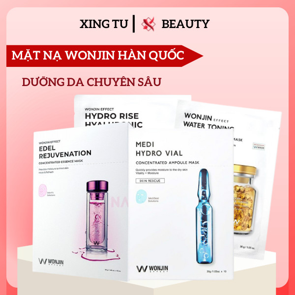 Hộp 10 miếng Mặt Nạ Wonjin Hàn Quốc Mặt Nạ Wonjin cấp ẩm, dưỡng trắng, phục hồi da chuyên sâu Xingtu