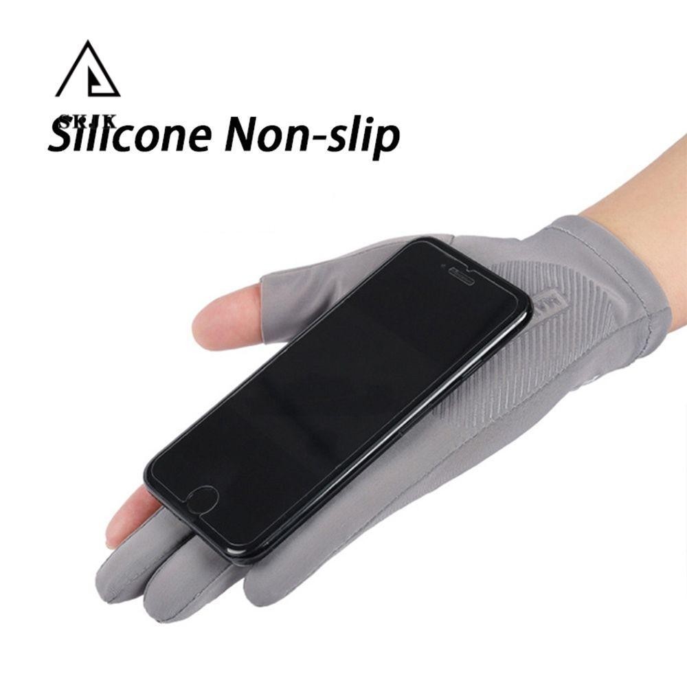 Skjk Nam Găng Tay Co Giãn Thể Thao Mùa Hè Màu Trơn Silicon Chống Nắng Găng Tay Rỡ Chống Trơn Trượt G