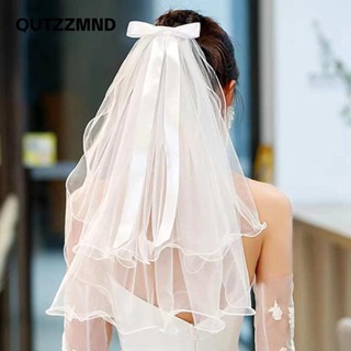 Qutzzmnd Khăn Lau Cô Dâu Khăn Trùm Đầu, Ngọc Trai Vải Tuyn Trắng Khăn Lau Đám Cưới, Với Kẹp Tóc Chiều Dài 21.6 Inch Mũ Phụ Kiện Quà Tặng