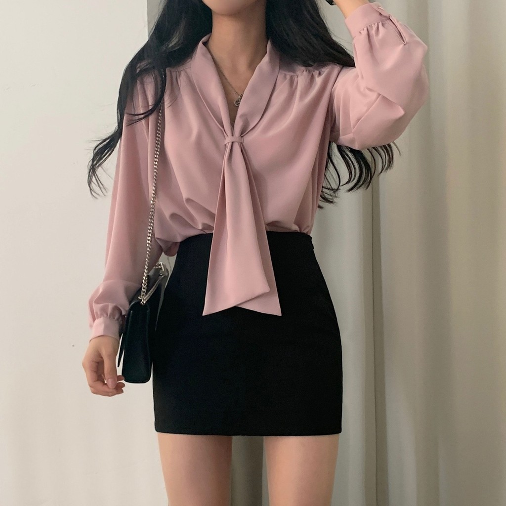 Áo sơ mi dài tay thiết kế mùa xuân Hàn Quốc Follow Me Mink GOKE