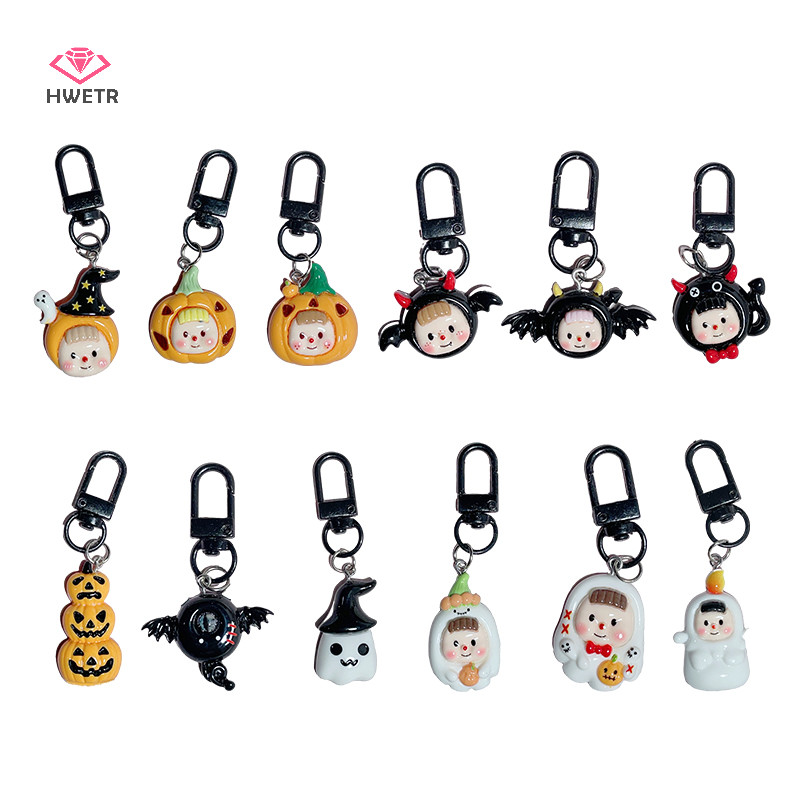 Móc Khóa Hình Búp Bê Ma / Dơi / Bí Ngô Hoạt Hình Dễ Thương Trang Trí Ba Lô / Ô Tô