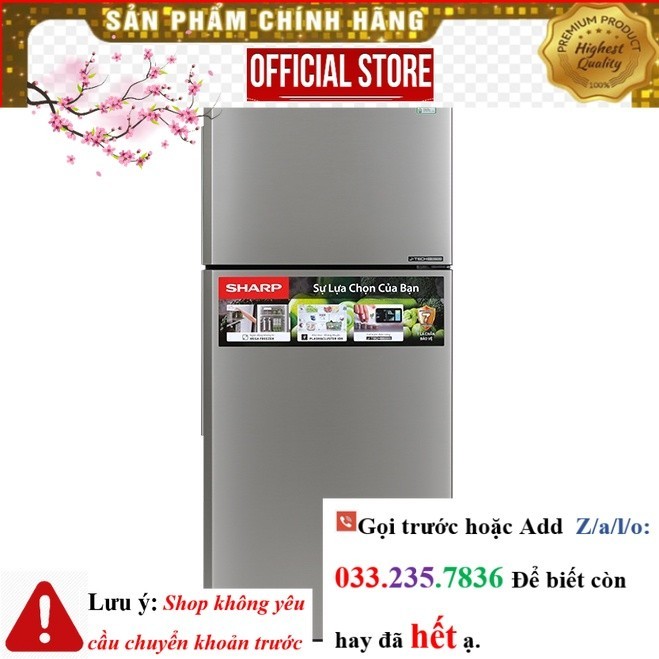  New Tủ lạnh Sharp SJ-XP352AE-SL 330 lít