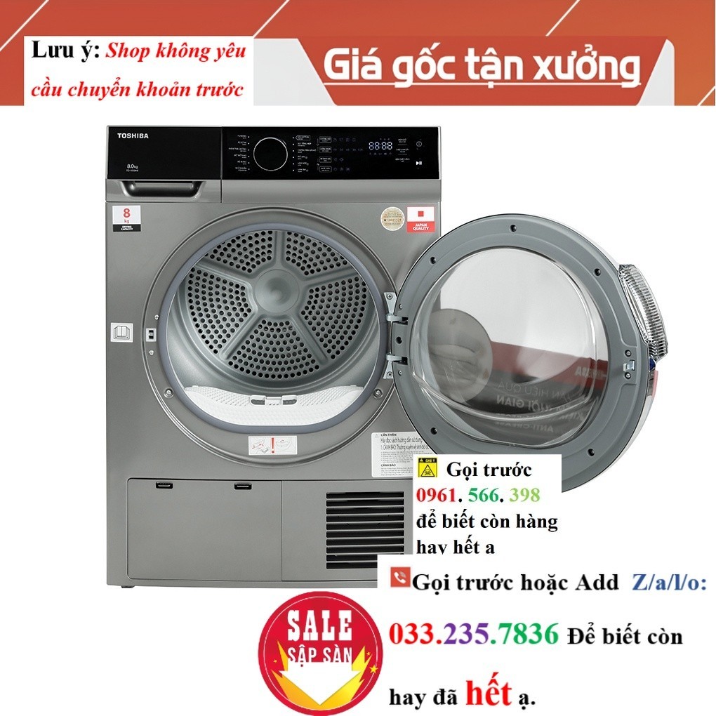 TD-K90MEV(SK)  - Máy Sấy Ngưng tụ Toshiba 8 kg TD-K90MEV(SK) <New>