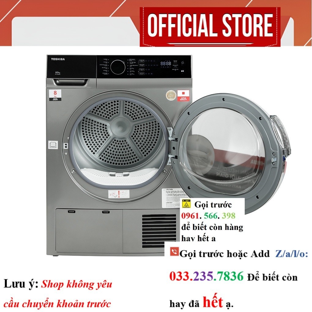 TD-K90MEV(SK)  - Máy Sấy Ngưng tụ Toshiba 8 kg TD-K90MEV(SK) <Sale<