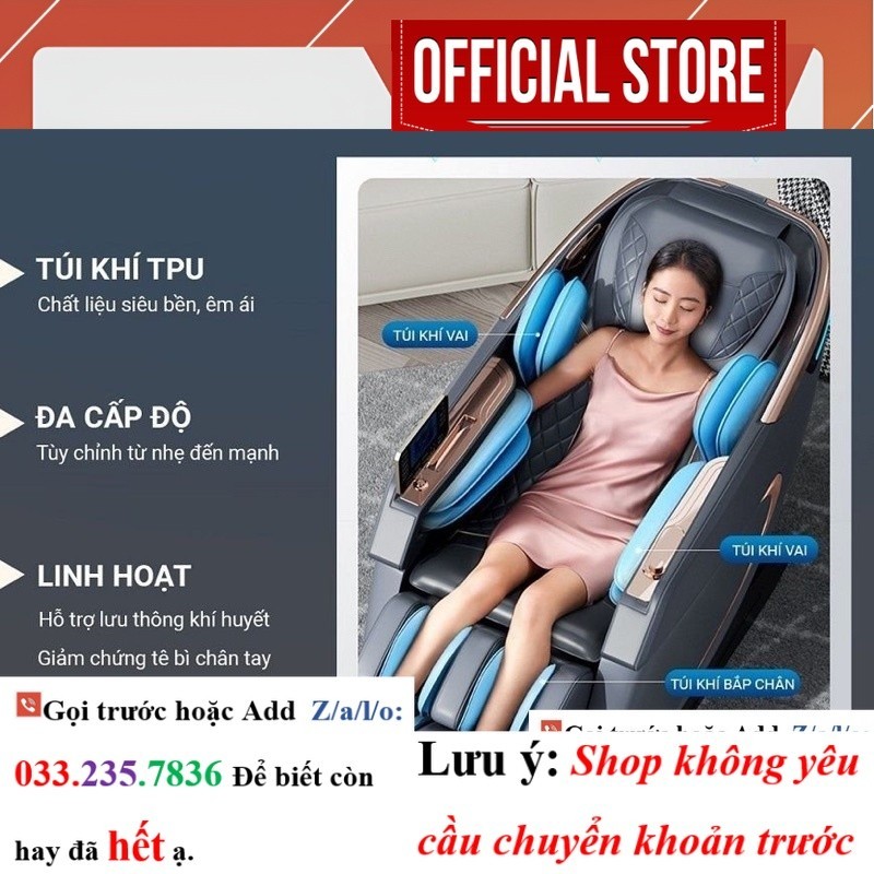 Ghế massage toàn thân Okinawa OS-392 bi silicon di chuyển công nghệ 4D 