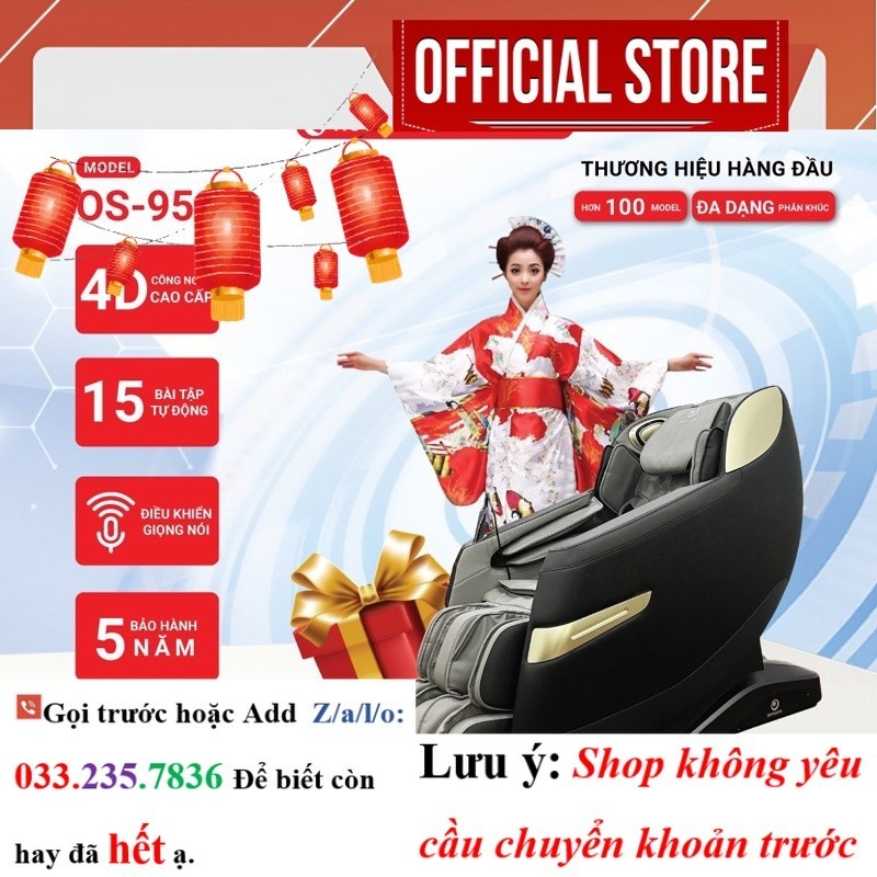 Ghế massage toàn thân Okinawa OS-950 4D+, trị liệu , điều khiển giọg nói - <NeW>