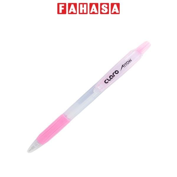 Bút Bi Claro Arrow 0.5 mm - Mực Xanh - Thân Bút Màu Hồng
