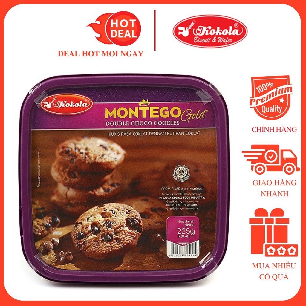 Bánh Quy Vị Socola/Chuối Montego KoKola 225G MOONSHINE-FOODS
