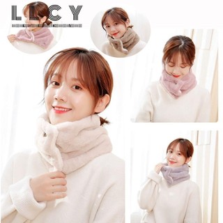Llcy khăn choàng cổ giả lông thỏ dày dặn giữ ấm mùa đông thời trang cho nam và nữ